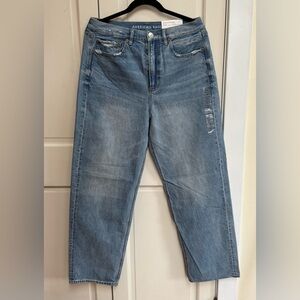 American Eagle Baggy Jeans Size 12 High Rise Comfort Stretch Waist NWT